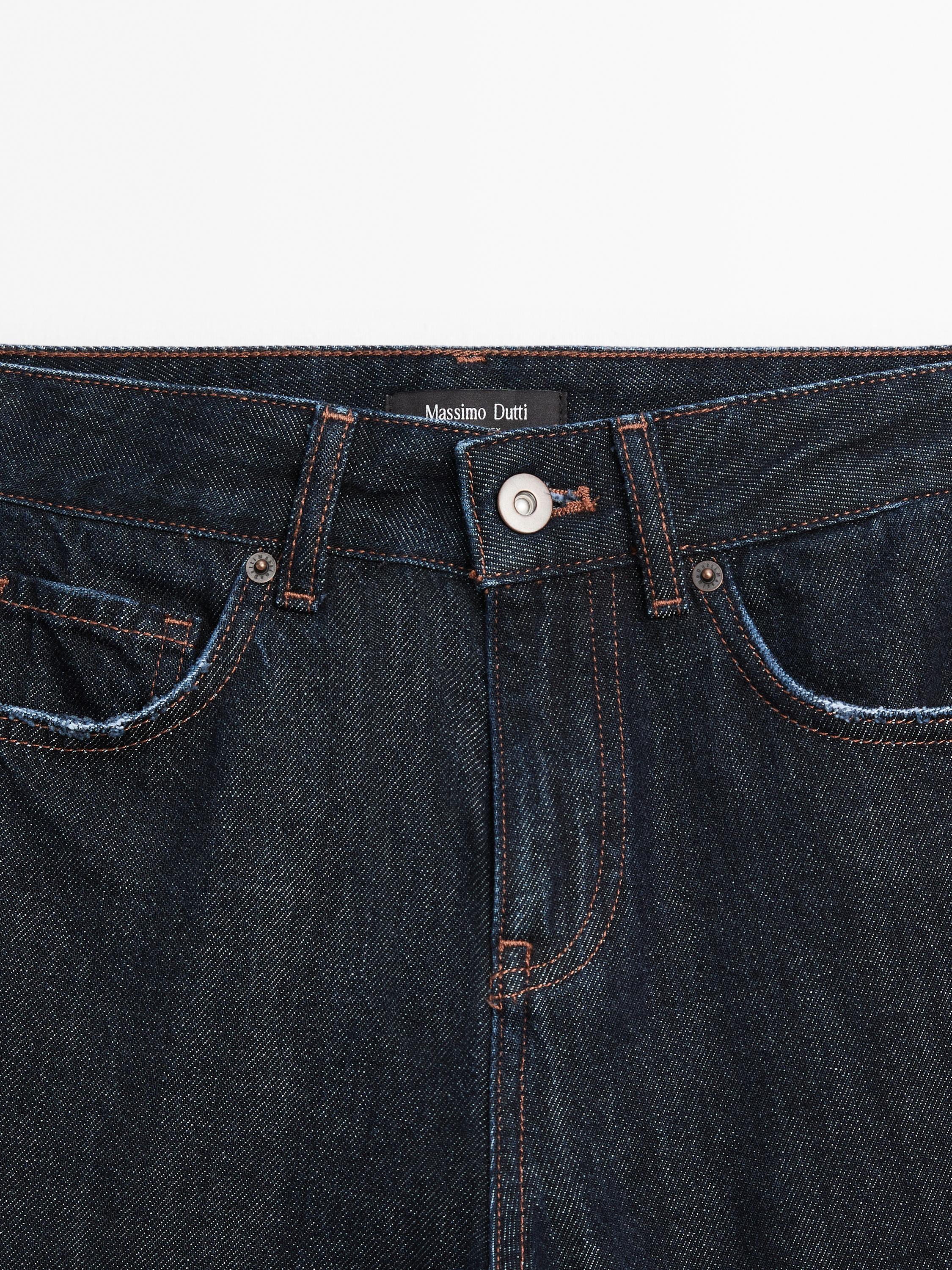 Mid-rise straight-leg jeans